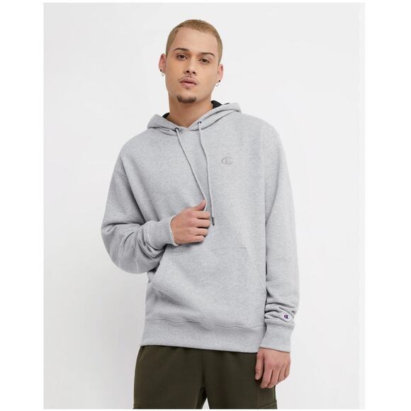 Champion Grey Monochromatic Fleece Lined Hoodie Sweatshirt Mens Large * - Picture 2 of 15